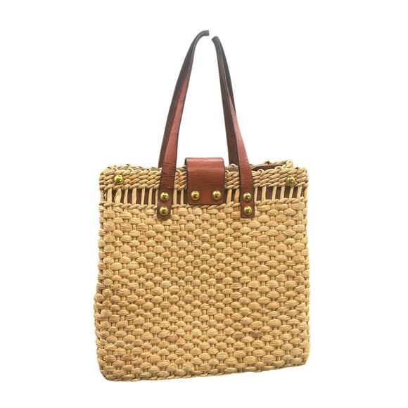 Vintage Etienne Aigner 60s Straw & Leather Tote Bag Satchel Purse
Unique - Picture 3 of 16